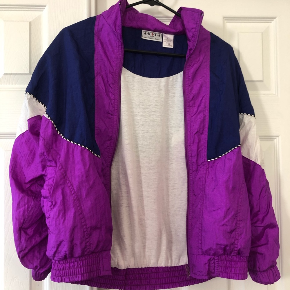 Vintage purple and navy matching Akita track suite. Size small. Great condition!